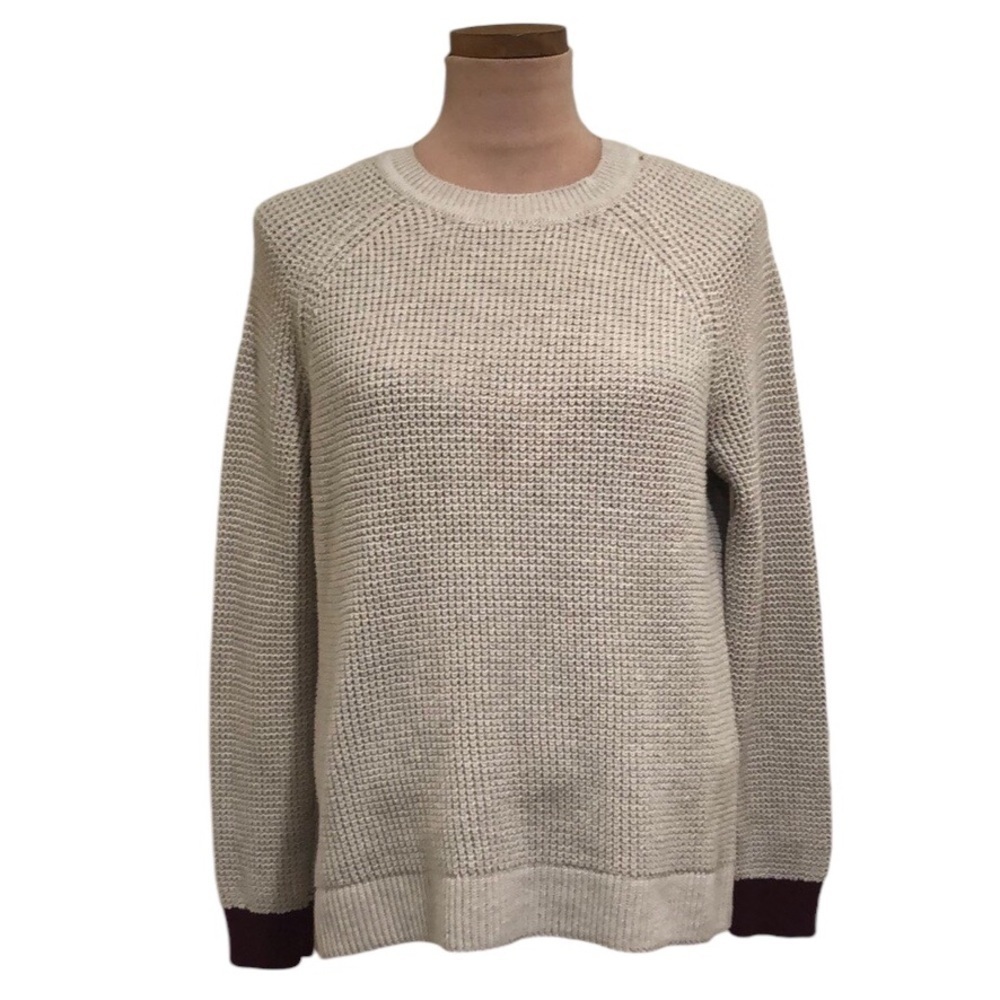 Revolve Stitches & Stripes Sweater Size Medium Tan Brown Waffle Knit Pullover